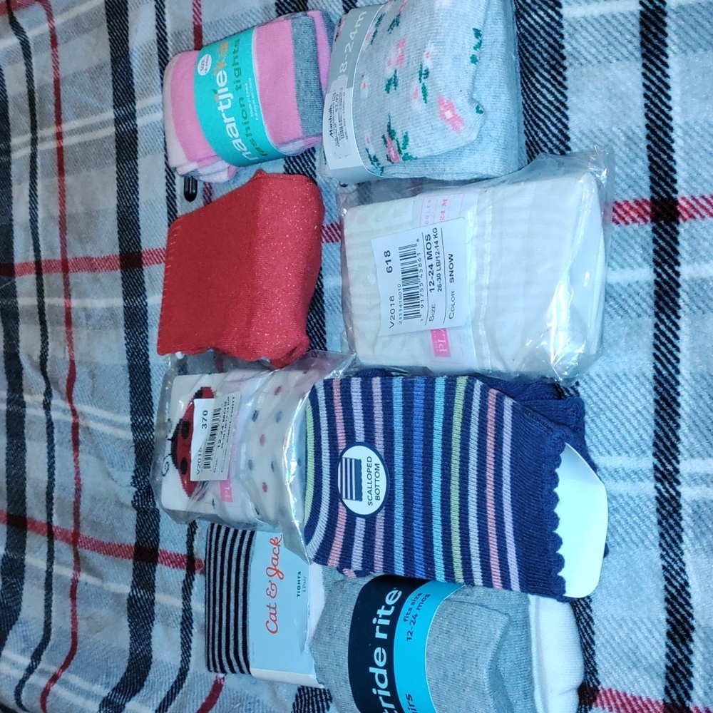 Never worn girl's tights, multiple brands
